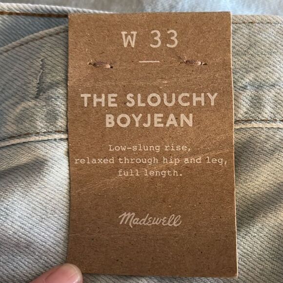 Madewell NWT Slouchy Boyjean Size 33 in Wrightlane Wash in Ripped Edition - Picture 9 of 11